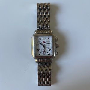 Michele Stainless Steel - Sterling Silver Link band Chronograph Watch